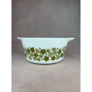 Vintage Pyrex Spring Blossom 473 Mixing Bowl Green Flowers Pattern